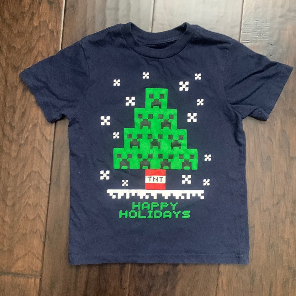 Monjang Minecraft Christmas T-shirt Size XS